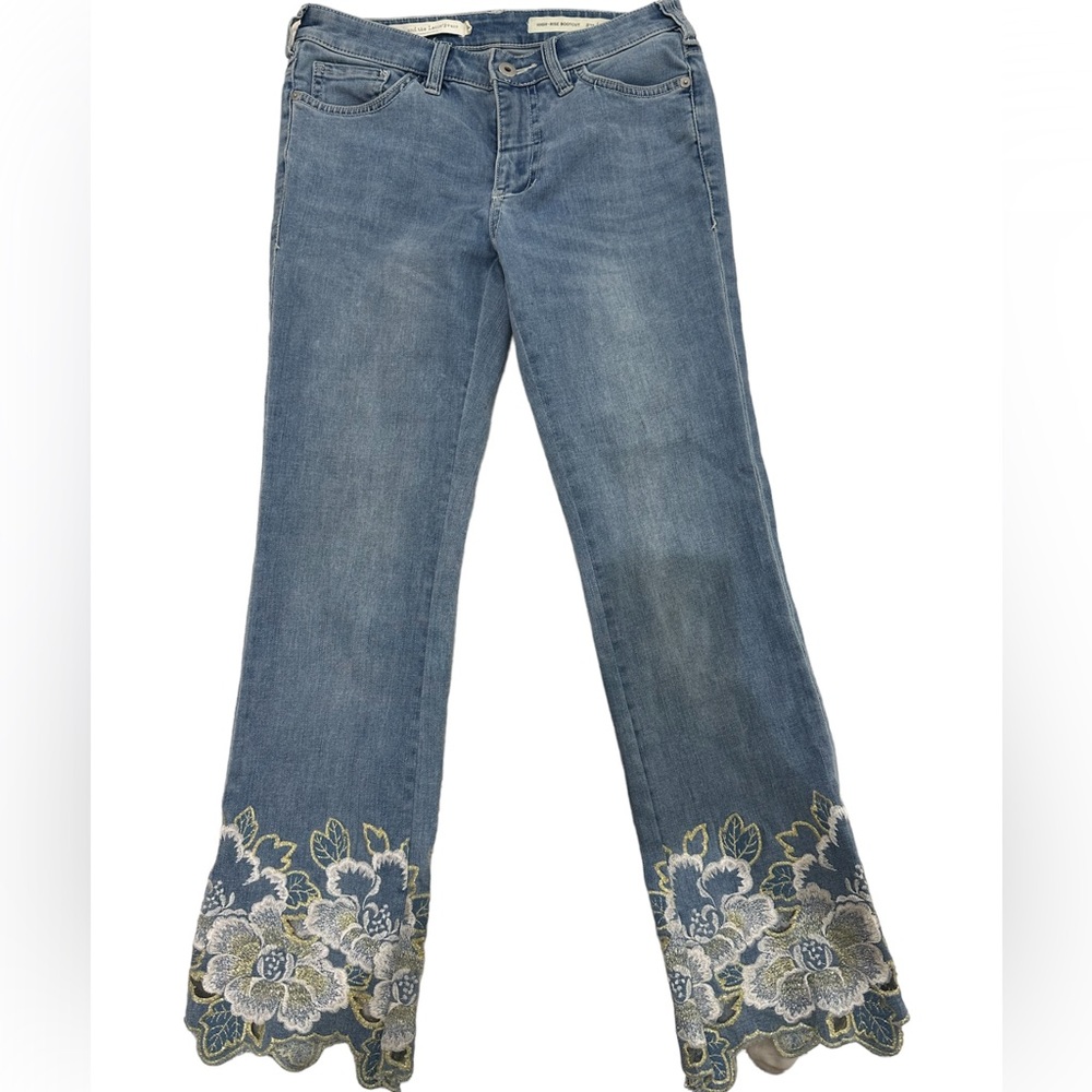 Anthropologie Pilcro Embroidered Bootcut Jeans Sz 25 Preloved - Picture 3 of 8
